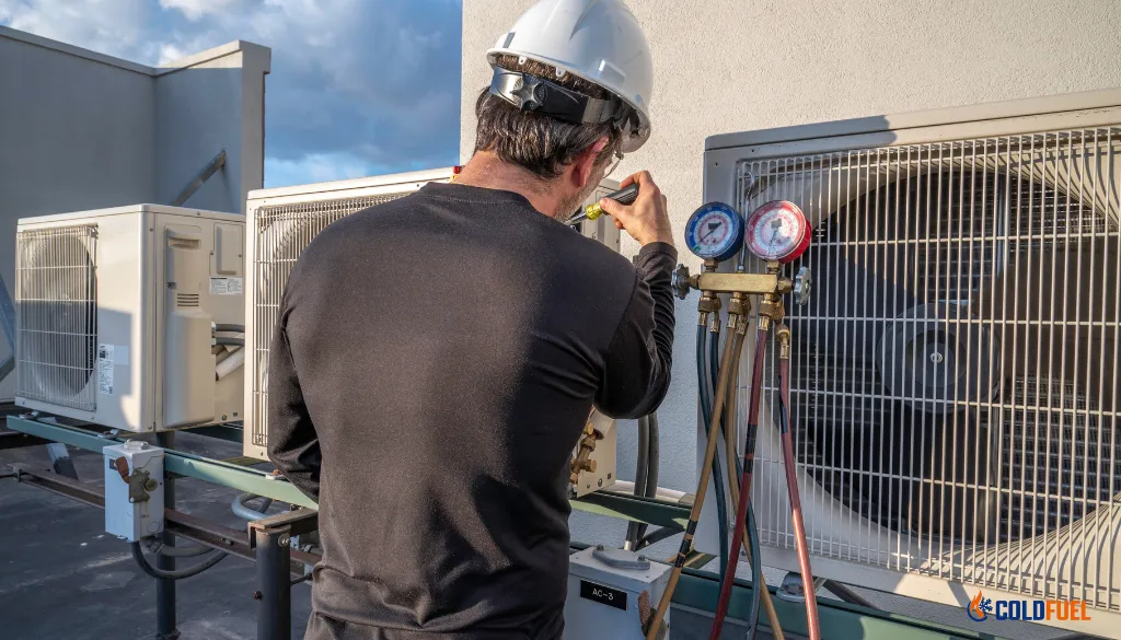 commercial rooftop ac repair technician